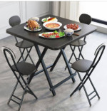 Compact Foldable Dining Set with 4 Chairs