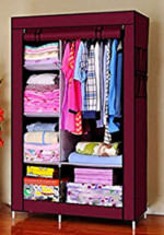 Portable 2-Column Fabric Wardrobe