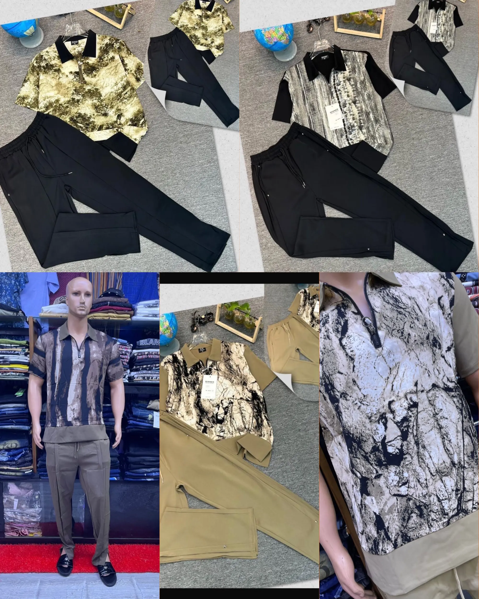 Men's Trendy Polo Shirt & Jogger Set